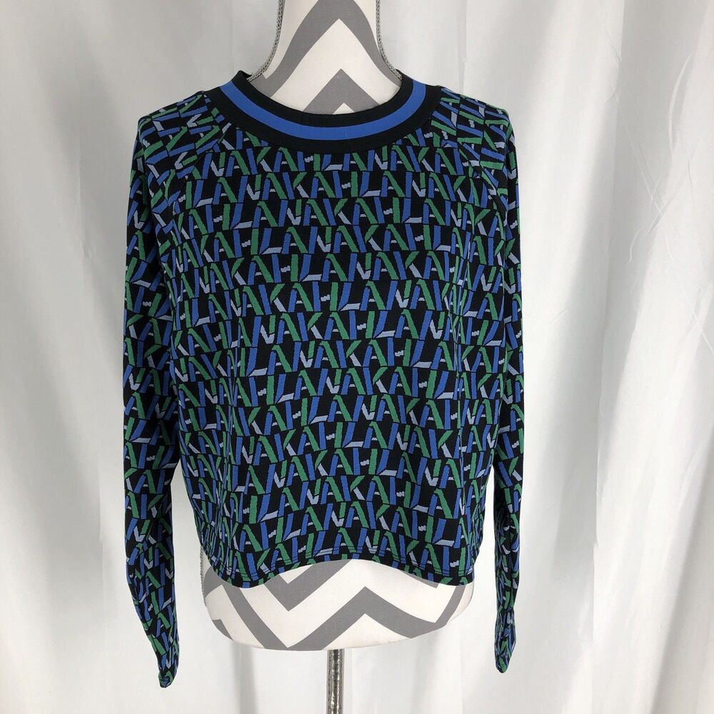 Future Collective Womens 1X Crop Sweater Kahlana Barfield Brown Blue Green Black
